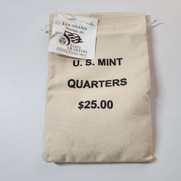 SEALED MINT BAG of U.S. Louisiana State Quarters - Face Value: $25.00