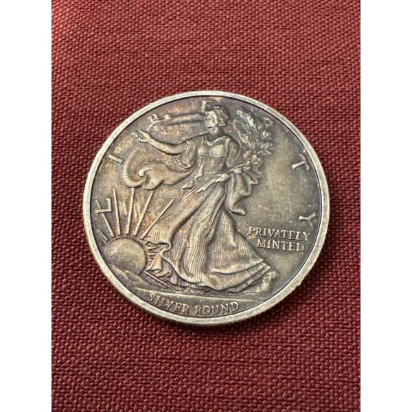 Limited Edition Half Troy Ounce Walking Liberty .999 Fine Silver Round - Incredible Toning