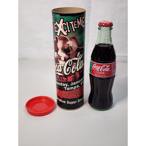 Coca-Cola Super Bowl XXXV Commemorative Bottle in Original Canister
