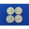 Image 1 : Four Assorted Years Silver Washington Quarters - 90% U.S. Silver - FV: $1.00