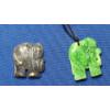 Image 2 : Vintage Hand Carved Green Chinese Jadeite Jade Elephant Pendant & Black Jadeite Carved Elephant