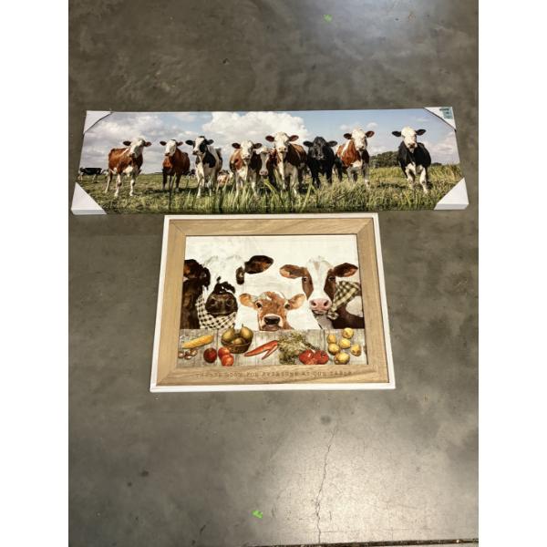 Cow Photo Frames - Multiple Cows & Cows with Vegetables - 40x12" & 17.68x21.61"
