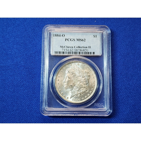 1884-O Morgan Silver Dollar PCGS MS62 McClaren Collection II