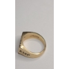 Image 7 : Vintage EMP Men's 10K Yellow Gold CTO Geometric Signet Ring With Diamonds - Size 11.5 - Weight 13.7g