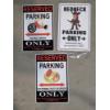 Image 1 : Three Brand New 12''x8'' Tin Decorative Parking Signs 