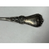 Image 3 : Vintage sterling silver olive spoon with Flowers, Scrolls and Beadwork - Lina - ~ 6.5 inches 