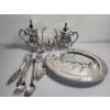 Image 1 : Teapots, Tray, and Serving Utensils: Including Silver-Plated!