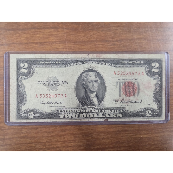 U.S. Two Dollar Red Seal Note 1953
