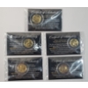 Image 1 : (5) Tribute 24KT Gold Plated 1943 Genuine Steel Wartime Wheat Cents With COA - Face Value: $0.05