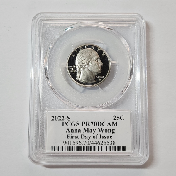 PCGS PR70DCAM U.S. 2022-S Anna May Wong Quarter FDOI Signed by Stephanie Sabin