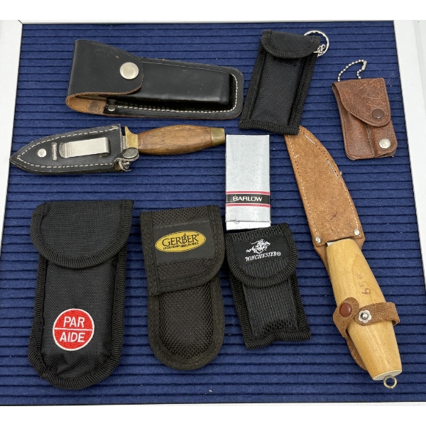 Pocket Knives & Pocket Foldable Pliers in Cases - 9 Total Pieces