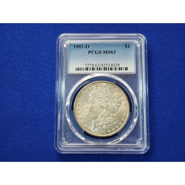 1901-O Morgan Silver Dollar - Graded by PCGS MS 63