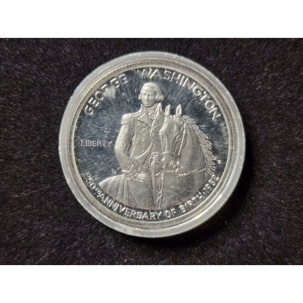 1982-S Silver Washington Commemorative Half Dollar - 90% Silver Coin in Capsule