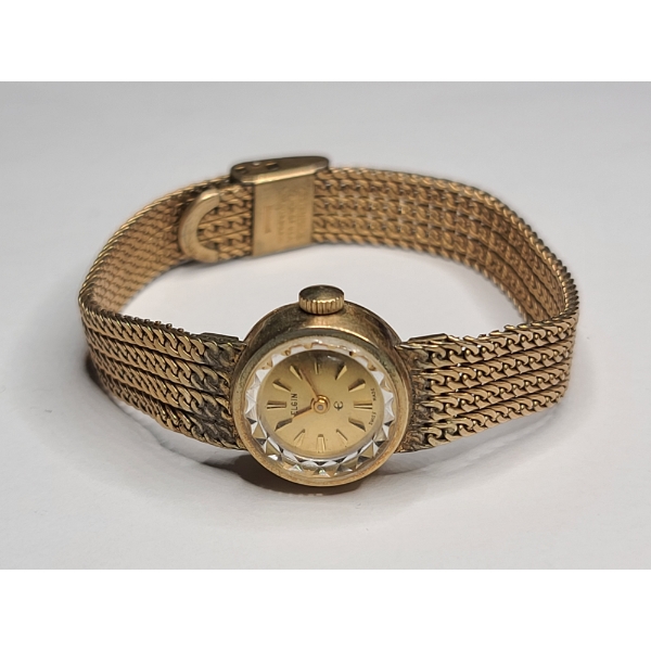Vintage 10K Gold-Filled Elgin 19 Mechanical Wind-up Swiss Ladies' Cocktail Watch - Weight: 22.1g