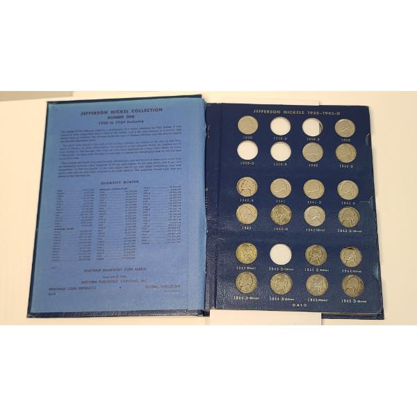 Jefferson Nickels 1938-1964 Whitman Coin Collection Book FT Wartime Nickels - Face Value: $3.15