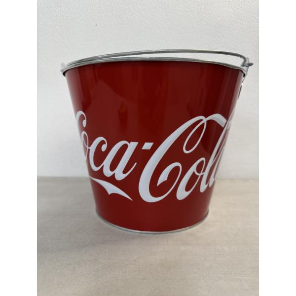 Metal Coca-Cola 8" By 9" Bucket With Handle - Brand New