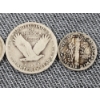 Image 6 : Lot of Assorted Early US 90% Silver Coins Ft. Barber & Mercury Dimes & Standing Liberty Quarter