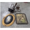 Image 1 : Vintage Collectables Including Baby Bike Seat, And 2 Framed Pictures