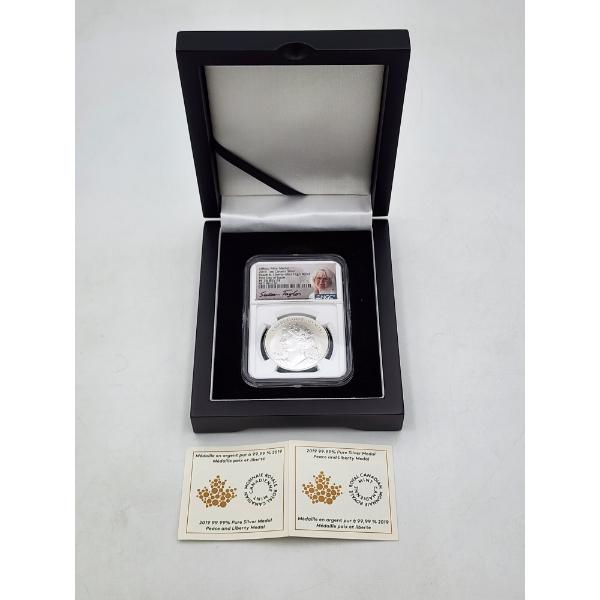 Official Mint Medal NGC PF 70 REV PF 2019 1oz Canada Silver Peace & Liberty Ultra High Relief!