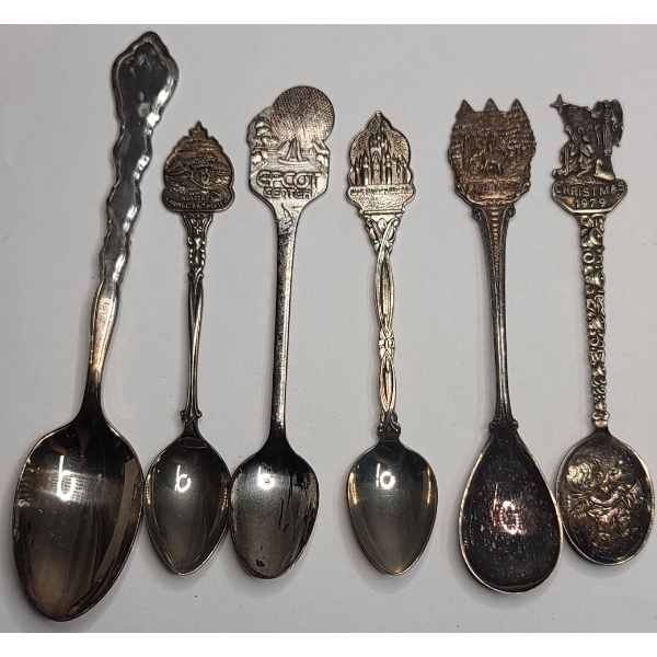 (6) Silverplated Souvenir Spoons - Weight: 106.5g 