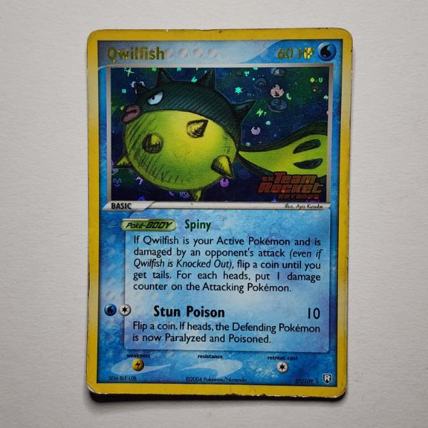 Qwilfish 27/109 Holo Rare Vintage Pokemon Trading Card