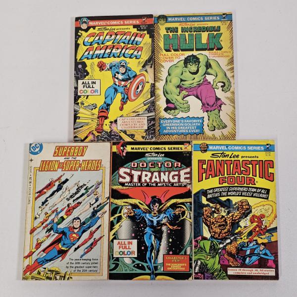 Vintage 1970s Comic Book Pocket Paperback Collection ft. Marvel and DC Super Heroes