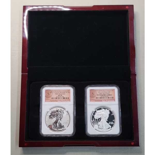 NGC 2012-S First Releases PF 70 Reverse PF & 2012-S PF 70 Ultra Cameo 1 Troy Oz 999 Silver Eagle Set