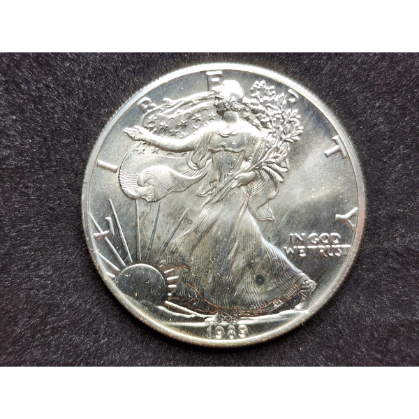 1989 American Eagle 1 Oz Fine Silver Dollar Bullion Round 