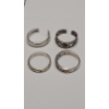 Image 5 : Sterling Silver Cross 19" Necklace With Diamonds & Sterling Silver Rings - Total Weight: 10.4g