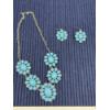 Image 1 : Chunky Pieces of Jewelry - Floral Necklace and Earrings - Costume Pieces 