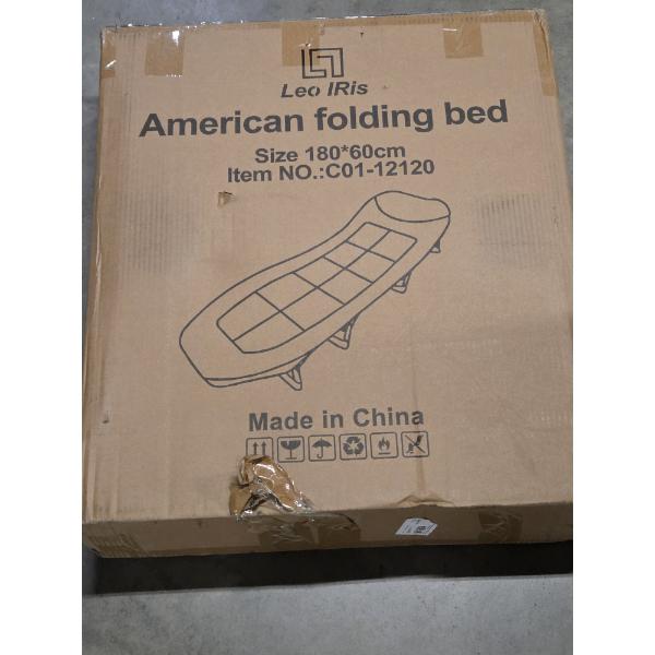 New In Box! Leo Iris 180x60cm Folding Bed