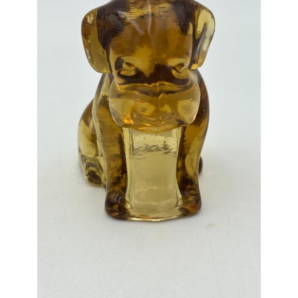 Adorable Degenhart Vintage Glass Dog Figurine- Golden Glo