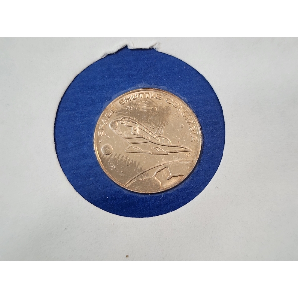 10K Gold! 1981 Official First Day of Issue Columbia Space Shuttle Commem. 10K Gold Piece and Stamp