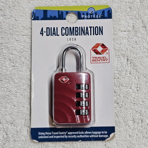 Protégé 4-Dial Combination Luggage Lock with Original Packaging