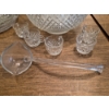 Image 4 : Vintage Pressed Glasss 14" Punch Bowl w 18 Cups & Ladel