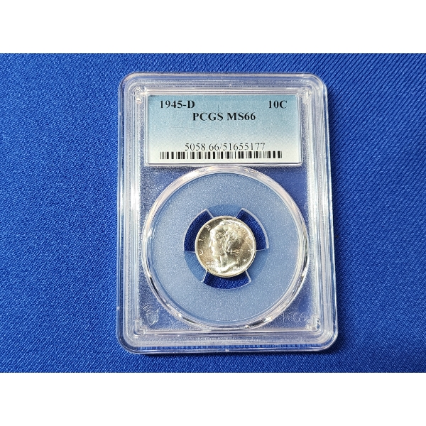 1945-D PCGS MS 66 Silver Mercury Dime