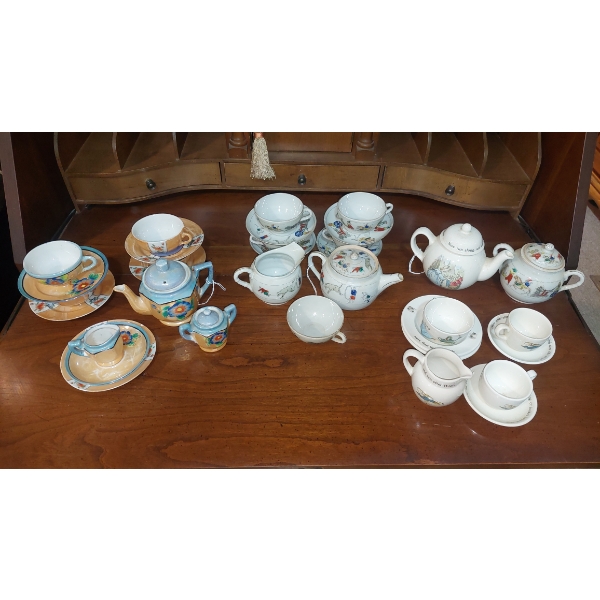 Vintage 3 Sets As Shown Porcelain - Mini Tea Cups / Saucers - See Pics 