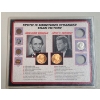 Image 1 : Coin & Medal Display Featuring Abraham Lincoln & John F. Kennedy - Face Value: $0.54