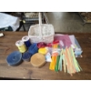 Image 1 : Craft Basket incl Crepe Paper, Ribbon, Beads and More