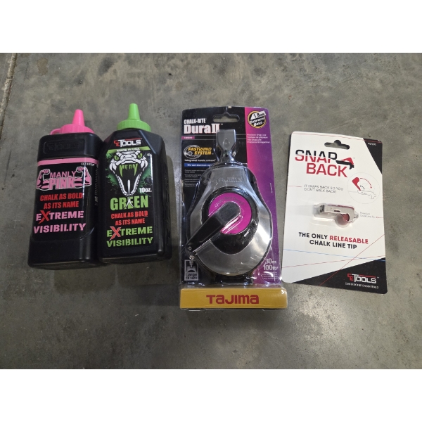 New Chalk Line Items Including Pink & Green Chalk 