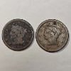 Image 1 : (2) US Large Cents - 1851 & 184?