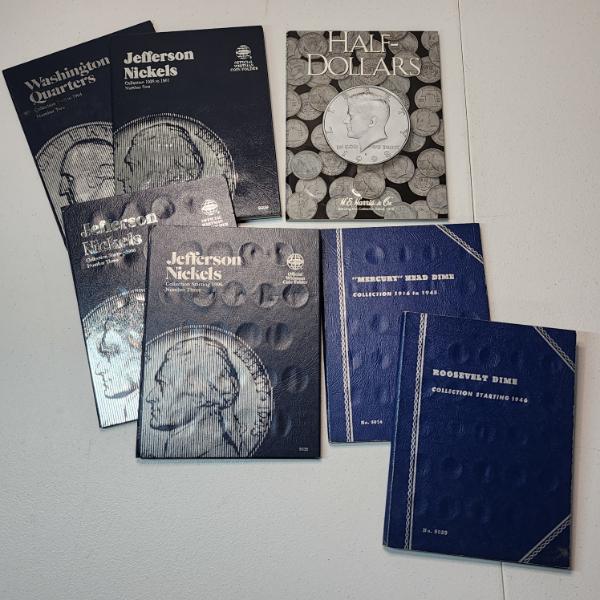Lot of 7 Assorted EMPTY Coin Collection Books 