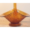 Image 3 : Antique Amber 11" Glass Basket -  As Shown - See Pics