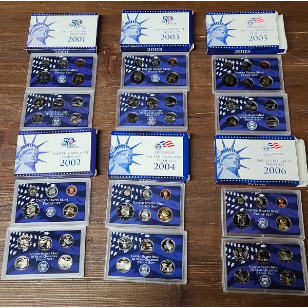 2001-2006 United States Mint Proof Coin Sets
