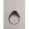 Image 4 : Vintage 10K Yellow Gold Ornate Statement Ring With Emerald Cut Garnet - Size 7.5 - Weight: 3.3g