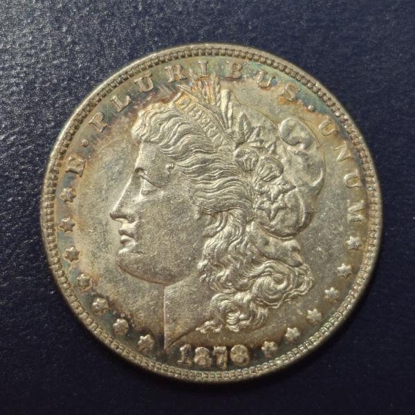 MS Grade RARE 1878 -  7/8 Tail Feather Strong Morgan Dollar - Nice Rim Toning - Excellent Obverse 