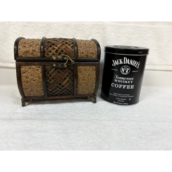 Small Treasure Chest & Jack Daniel's Tennessee Whiskey Coffee - 8 oz. Collectible Tin 