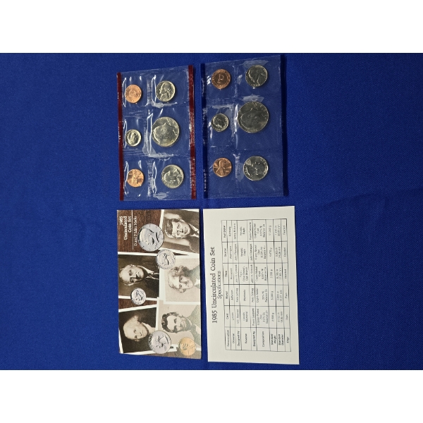 1985 United States Uncirculated Coin Set - D & P Mint Marks