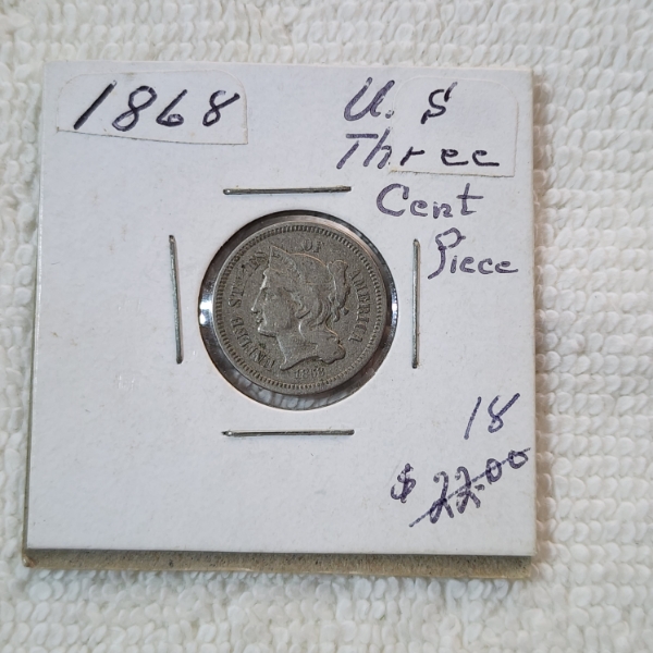 United States 1868 Three Cent Nickel 