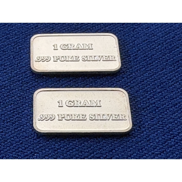 x2 USCG .999 Fine Silver 1 Gram Bars